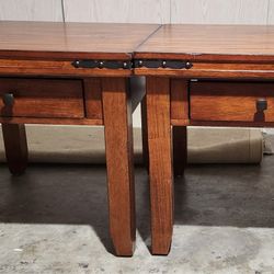 Set o Two Wooden End Tables