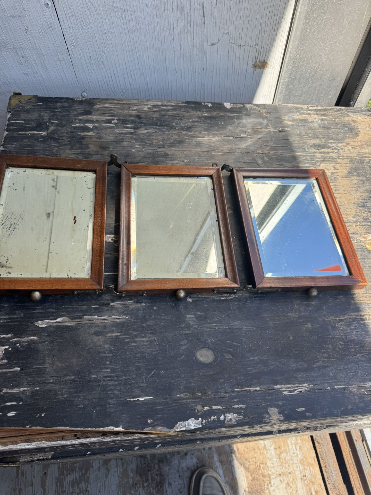 Antique Tri Fold Mirror 