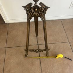 Antique Brass Cherub Easel Display 28 X 12