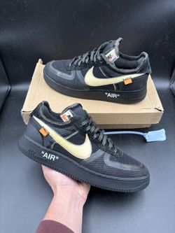 Size 7.5 - Off White Nike Air Force 1 Low Black 2018