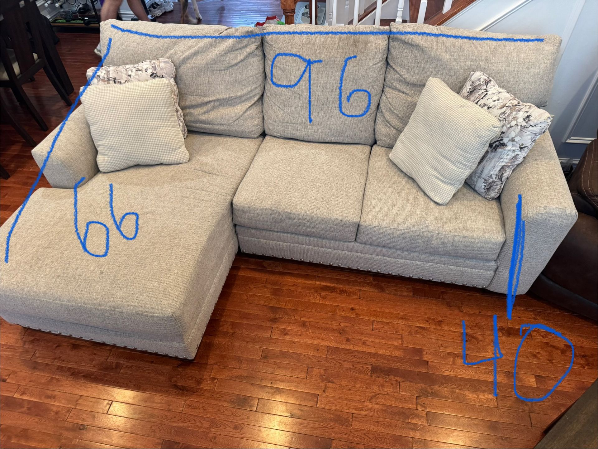 couch with nailhead trim