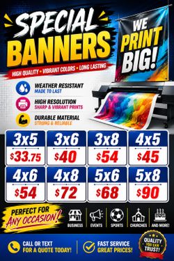 Print banners, stickers