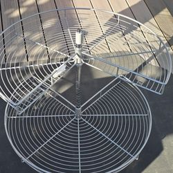 32" Kidney Corner Cabinet Lazy Susan Turntable 270° Adjustable Height Chrome Shelves for Kitchen Corner Cabinet Organizer 

Note: Missing one plastic 