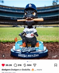 LA Dodgers Godzilla Minus Zero Bobblehead
