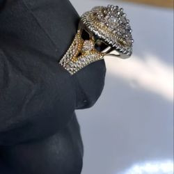 925 Sterling Silver Heart Ring, Size 7, Vintage/ Estate Natural Diamonds