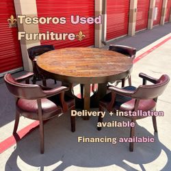 Solid wood round dining set