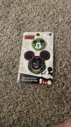 Mickey mouse pin back button and patch