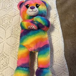 Build A Bear Rainbow Friends Multi-Color Teddy Bear Plush 17” Stuffed Toy 2018