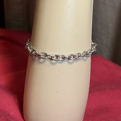 Silver Tone Cable Chain Link Bracelet