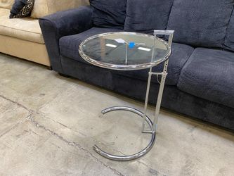 CLASSICON Adjustable Chrome and Glass Side Table