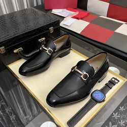 Ferragamo Men’s Leather Shoes With Box 2025 New