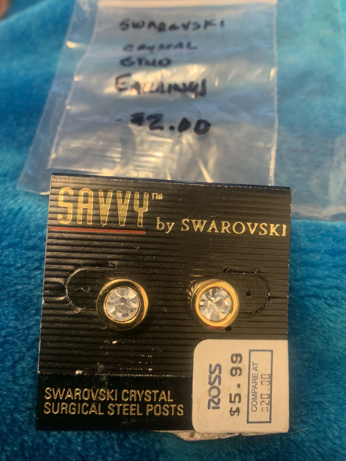 Medium Size Crystal Diamond Earrings