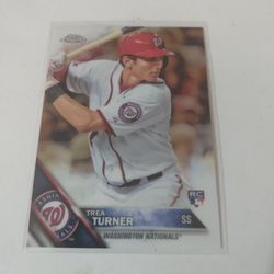 2016 Topps Chrome Trea Turner Rookie Baseball Card
