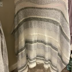 Loft Striped Poncho Top 
