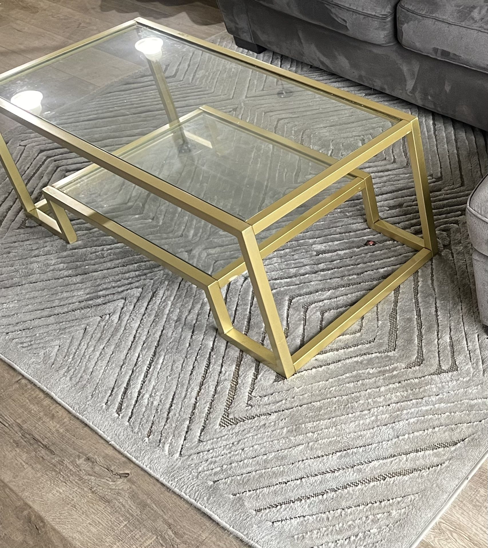 Gold Glass Coffee Table