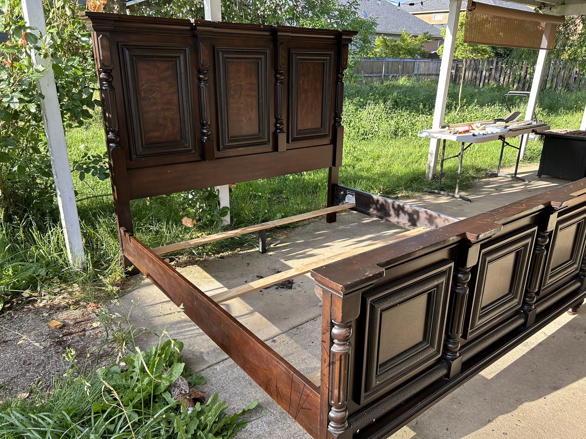 Solid Red Cherry Bed Frame