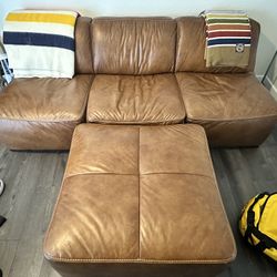 Leather Sofa / Ottoman 