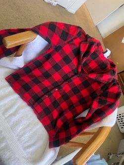 Jellifish Kids Red & Black Buffalo Plaid Hooded Pajama Top – Size Medium (8)