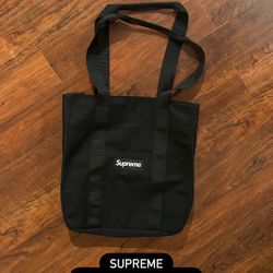 Supreme Black Canvas Tote Used Once