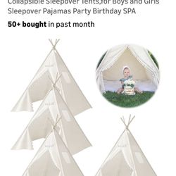 NEW!  4 White Kids Teepee Tents