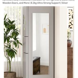 Full Length Magnetic Mirror. Lightweight. Silver.