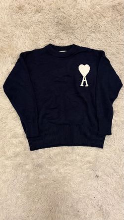 Ami Paris Heart Logo Knit Sweater