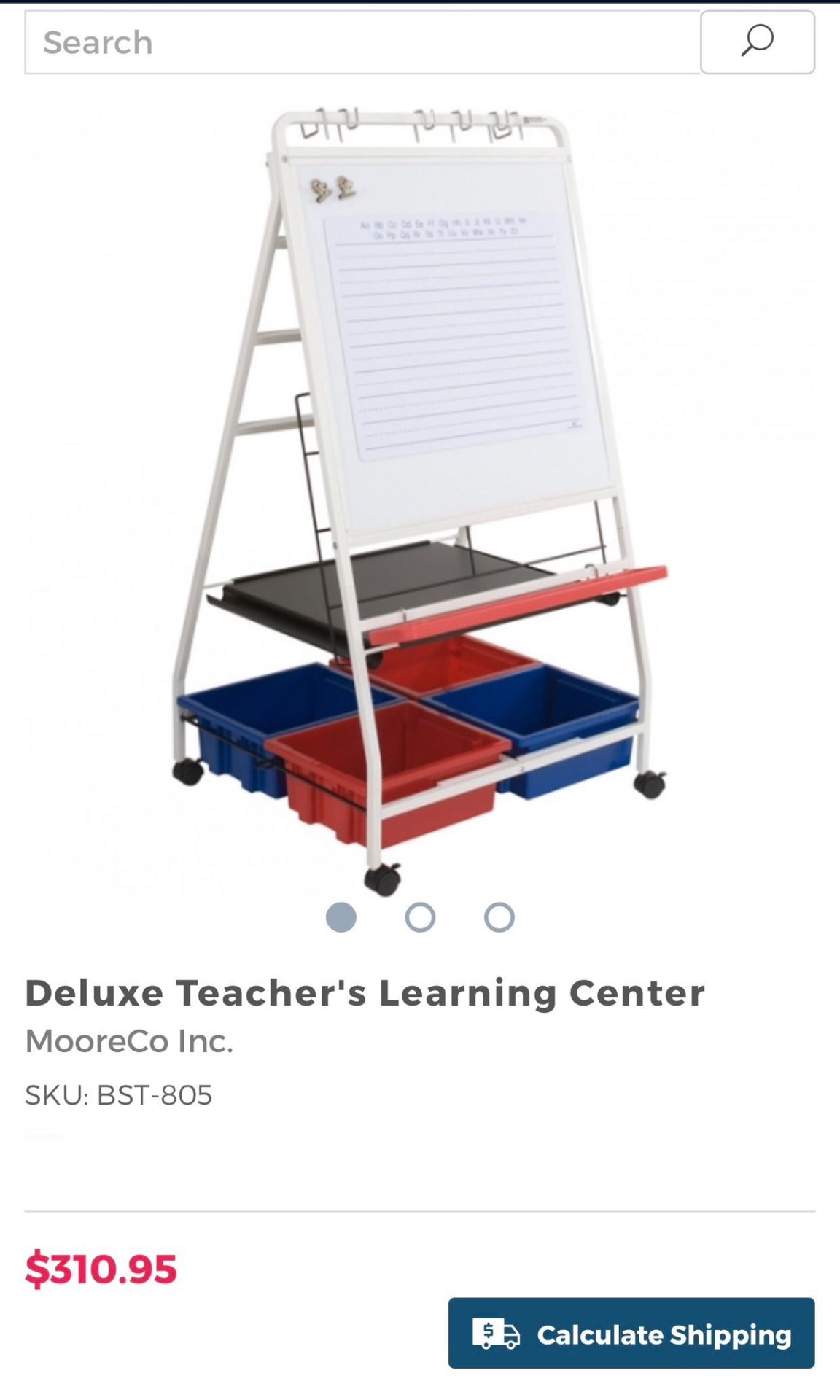 Deluxe Teacher Learning Center Easel Whiteboard