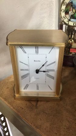 Bulova Quartz Goldtone Mantel Clock 💵  💳  💵  Cash and Card Accepted