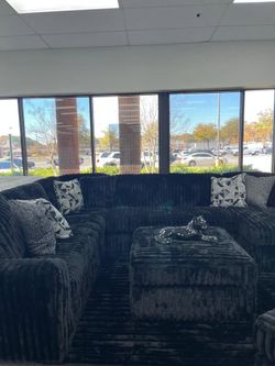 luxuriously soft jumbo corduroy 2 Pc Sectional sofa w/Large Chaise