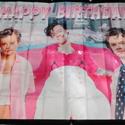Harry Styles Happy Birthday Banner 3 x 5 Ft 
