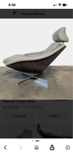 White Leather Swivel Chair