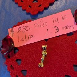 $230. Dije De La Letra. i.  Oro 14 Kilates.  3  Oros
