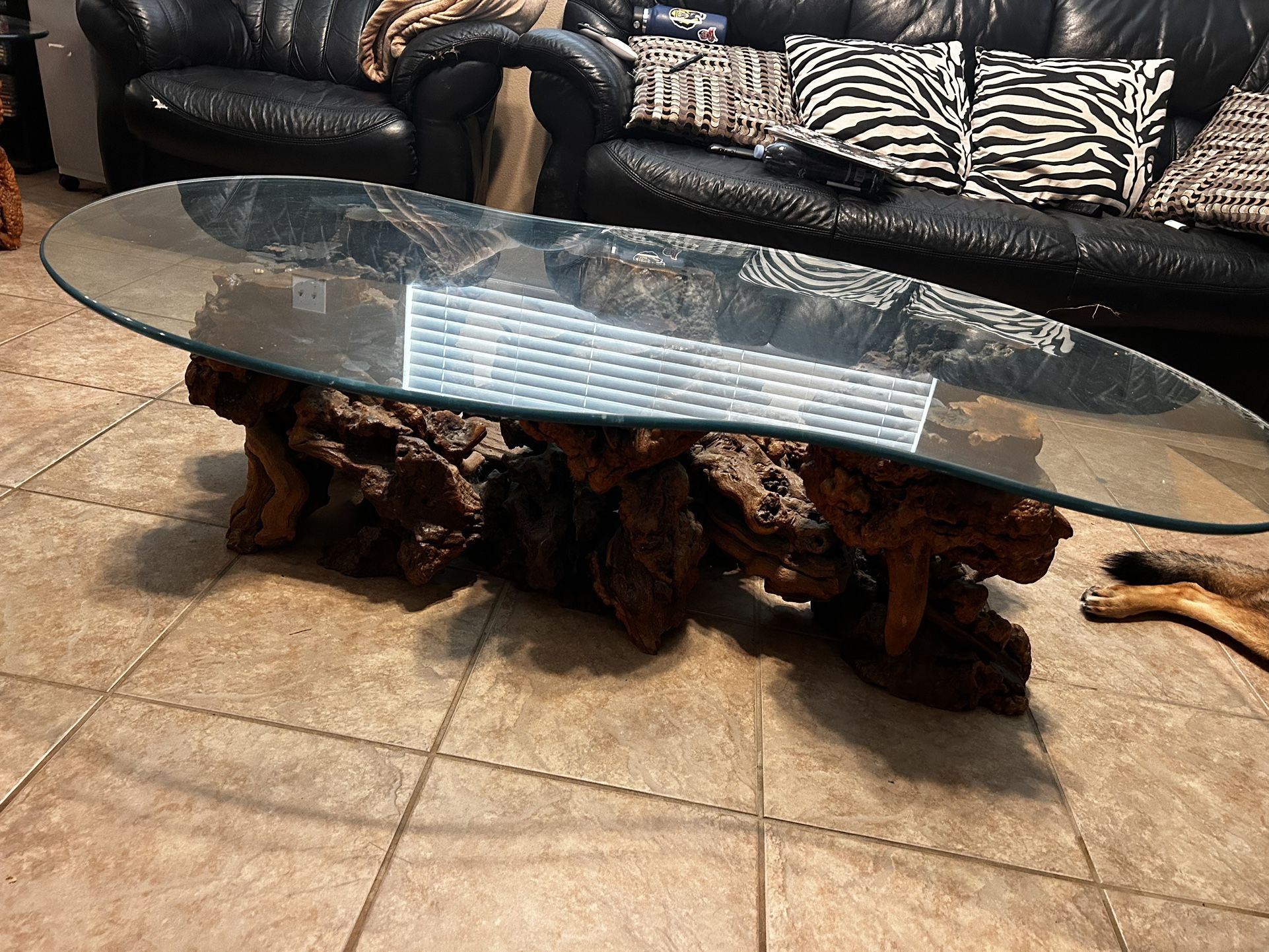 3 Antique Burled wood Coffee and End Tables