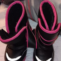 Black And Pink Snow Boots