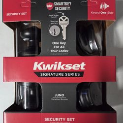 Kwikset Signature Series Juno Security Set in Venetian Bronze