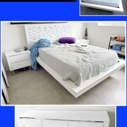 White Modern 5 Pice Platform Bedrooms Set