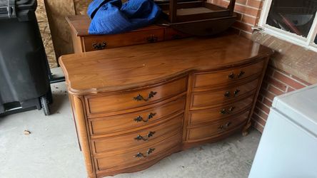 Wood Dresser with Brass Hardware