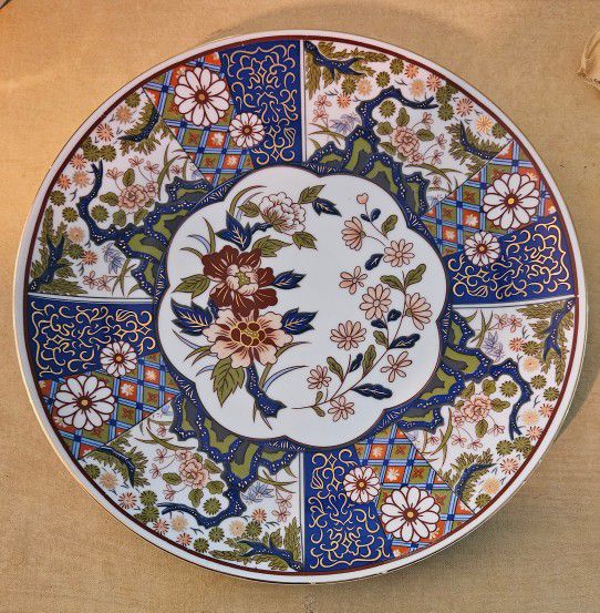 Vintage Floral Porcelain Wall Plate