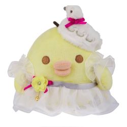 San-X Rilakkuma Kiiroitori Swan & Golden Flower Plush Tutu 6.1”