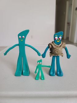 Vintage Bendable Gumby Action Figure Toy Mini Small & Big Version Lot