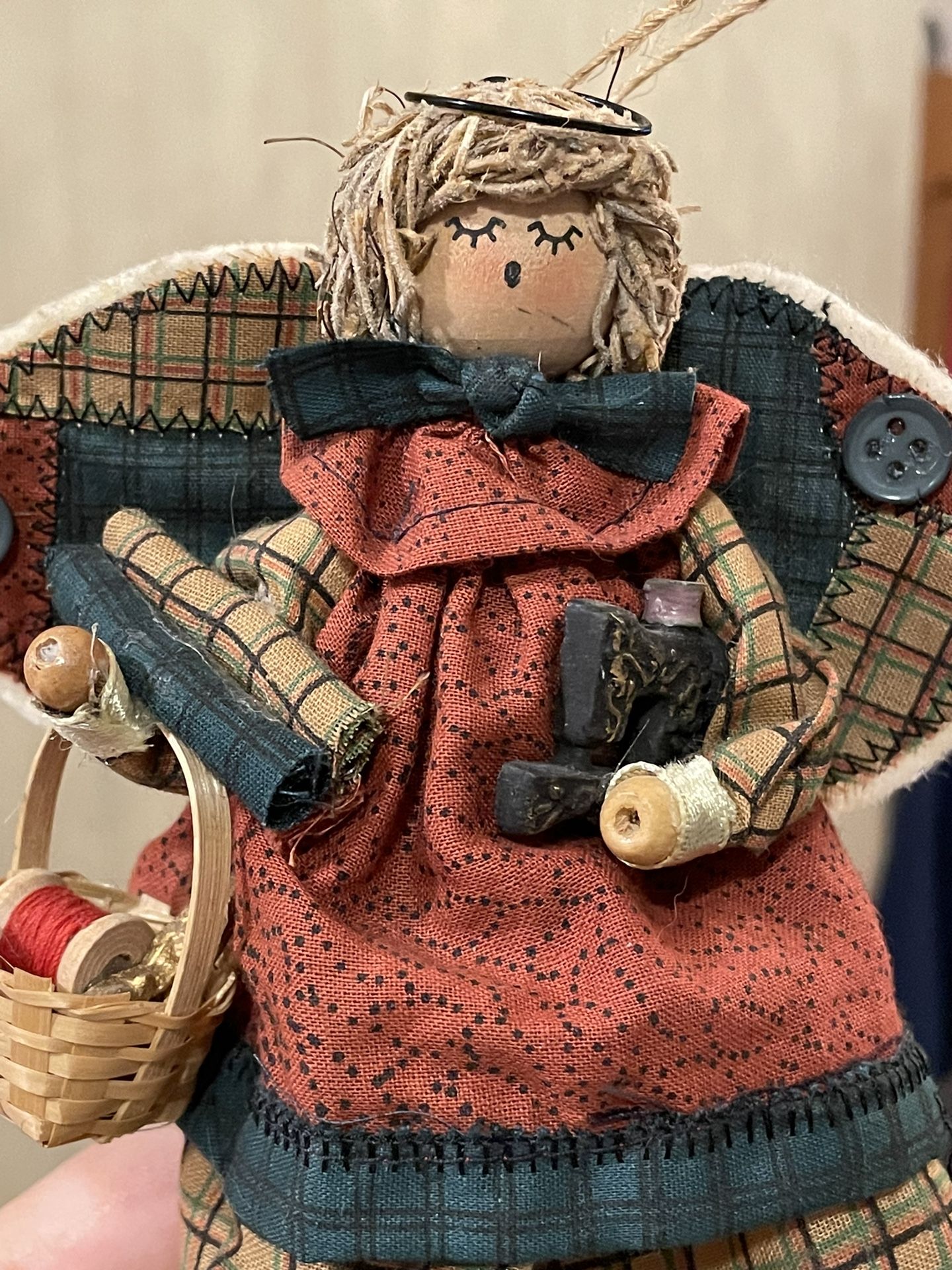 Ornament Sewing Angel Christmas Vintage 