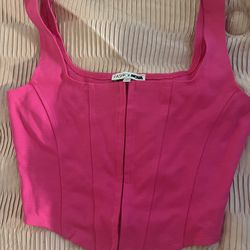 SHEIN Women’s Size Small Hot Pink Corset Top 