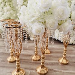 Gold Centerpiece Stands for Wedding Or Decoration 