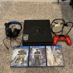 Ps4 Playstation 4 Slim 1tb Cuh-2015a + Headset + Games 