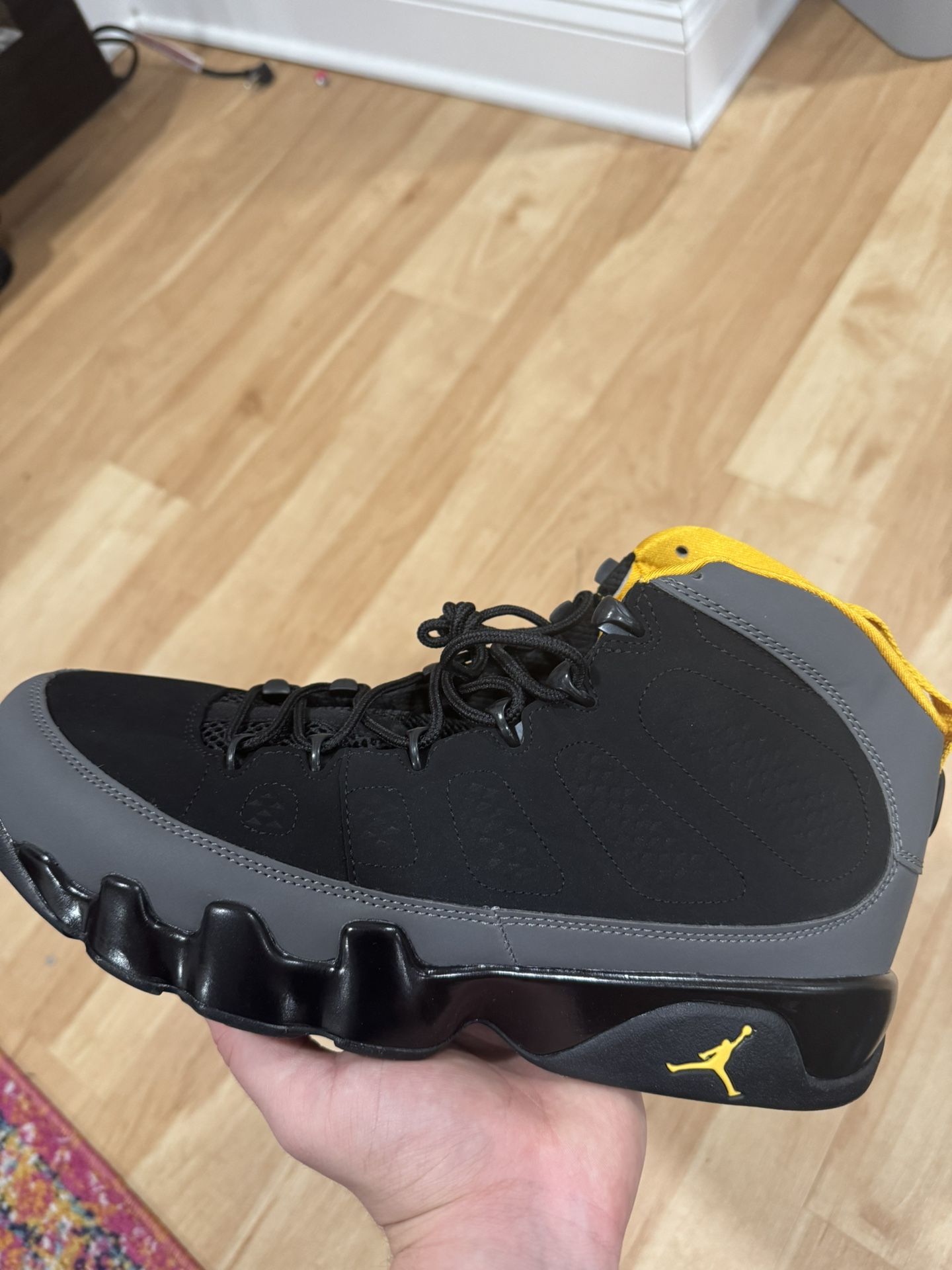 Jordan 9 Dark Charcoal/ Gold Size 11.5