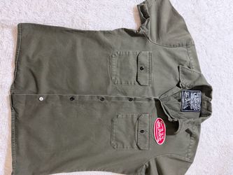 Von Dutch Olive Green Button-Up Shirt