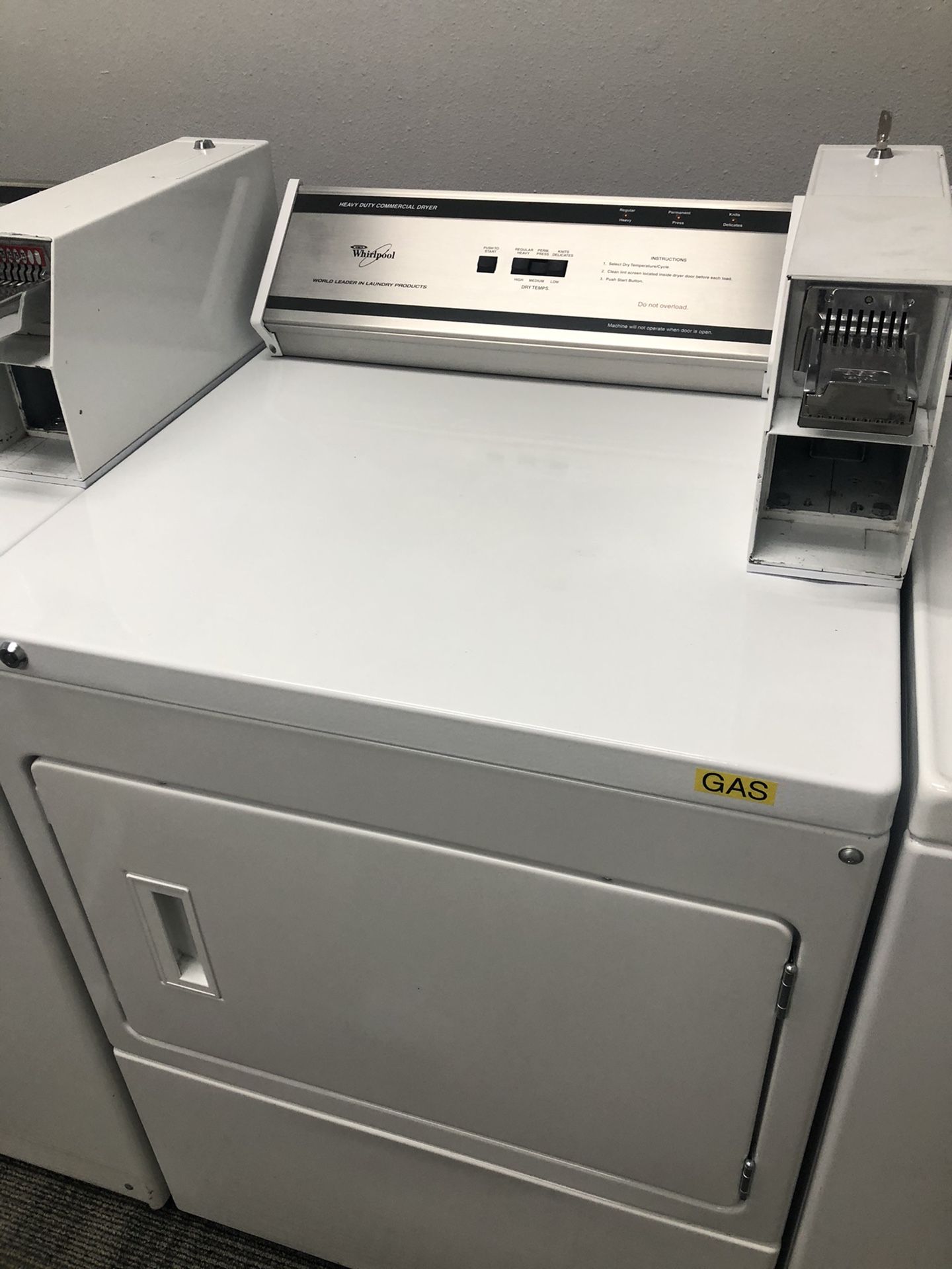 Whirlpool dryers and washers Coin operated