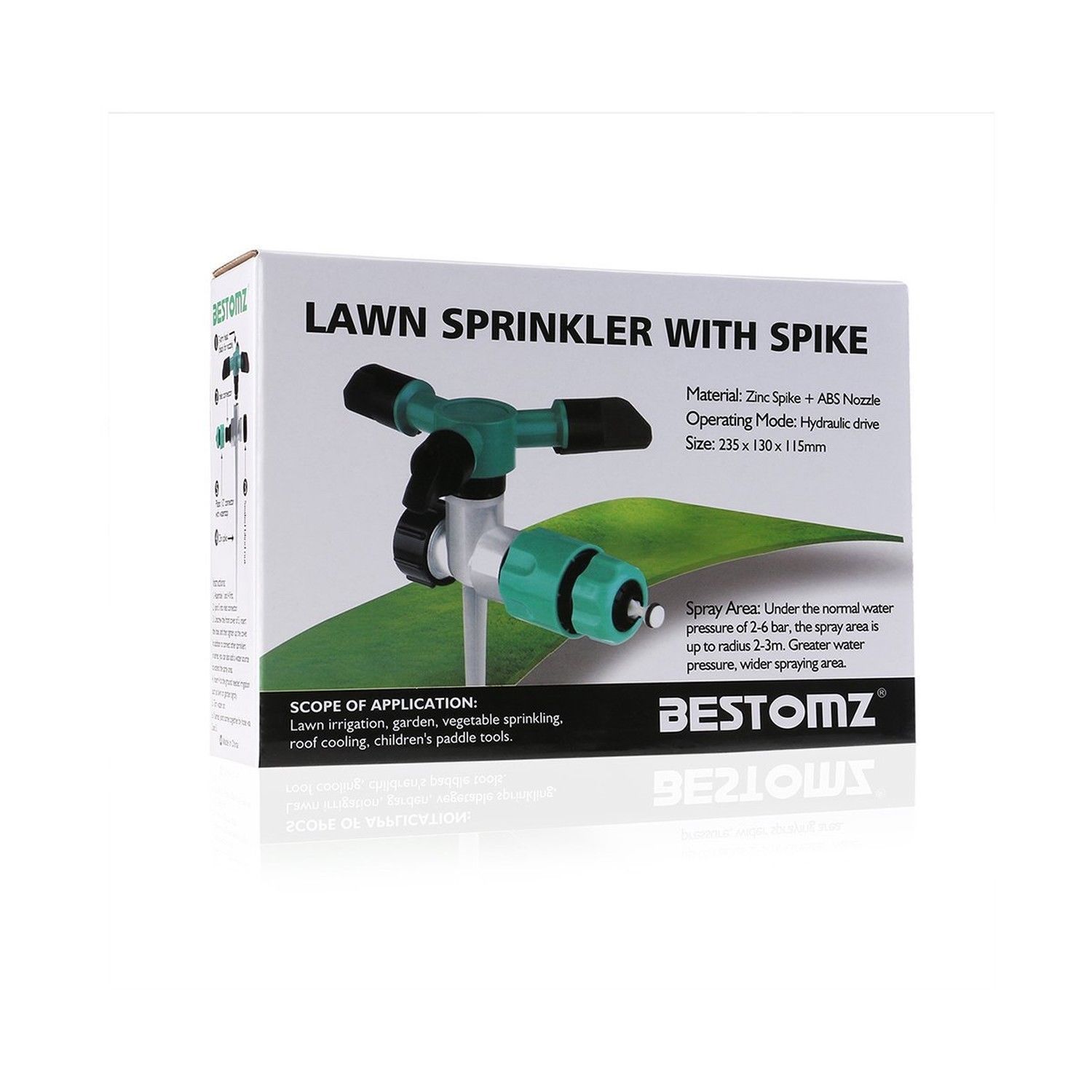 BESTOMZ 360 Degree Lawn Sprinkler 3-Arm Lawn Garden Sprinkler