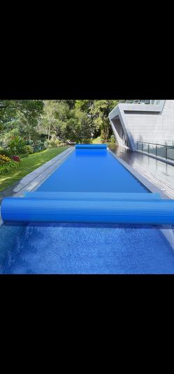 BigXwell Solar Pool Cover, Blue 16-mil 16 x 32 Foot Rectangle for In-Ground Pools, 1600 Series Heavy-Duty Insulating Pool Heater Covers.