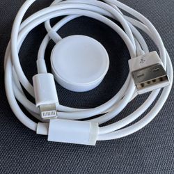 2 in 1 iPhone and Watch Charger 3.3 FT Magnetic iWatch Charging Cable with USB for Apple Watch Series 9/8/7/6/SE/5/4/3/2/1,iPhone 14/13/12/11/Pro/Max.
